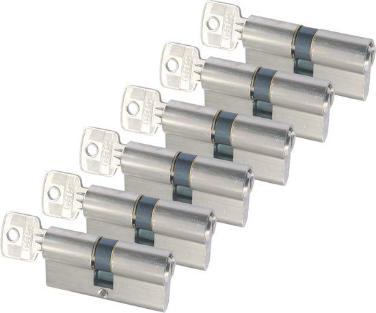 STARX Profielcilinder - 6 stuks - Vernikkeld 60 mm gelijksluitend - SKG2