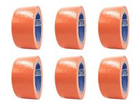 ACIT Amerikaanse Geweven Oranje Tape, Pakket van 6 Rollen, 50mm x 25 meter, Waterbestendig, Voor Reparaties en DIY, Isolerend