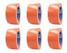 ACIT Amerikaanse Geweven Oranje Tape, Pakket van 6 Rollen, 50mm x 25 meter, Waterbestendig, Voor Reparaties en DIY, Isolerend