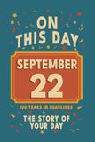 Happy Birthday! September 22: On This Day in Headlines – Nostalgic September 22 History Book with Authentic News and Memories – Perfect Birthday or Anniversary Gift