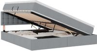 vidaXL Opbergbed met matras Lichtgrijs 160 x 200 cm fluweel
