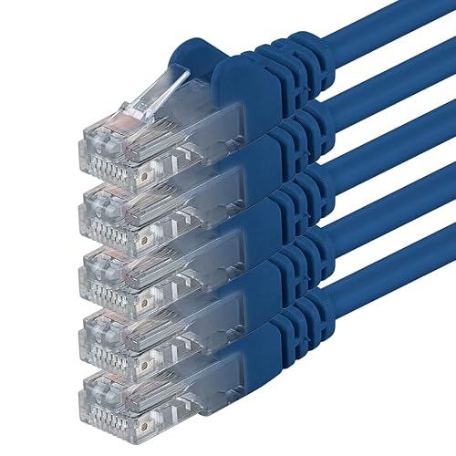 1aTTack.de CAT.6 Ethernet LAN-netwerkkabel 3,0 m blauw (5 stuks)