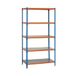 Simon Rack Metalen stelling 2000x1100x300 mm - Simonclick | 5 niveaus, Metalen legbord, 200 kg buigbelasting, Corrosiewerende coating, Blauw/Oranje/Gegalvaniseerd