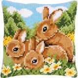 Vervaco - Kruissteekkussen kit - Konijnen - PN-0009100