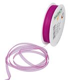 Halbach Seidenbänder Premium organza lint breedte 5 mm lengte 50 m knutselband voor het versieren van geschenken, transparant lint, decoratielint om te knutselen, kleur: roze