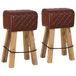 vidaXL Tabouret de bar 2 pièces diamant brun 44 x 33 x 74 cm cuir véritable