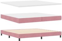 vidaXL Boxspring bed met hoofdeinde Roze 200 x 200 cm Fluweel
