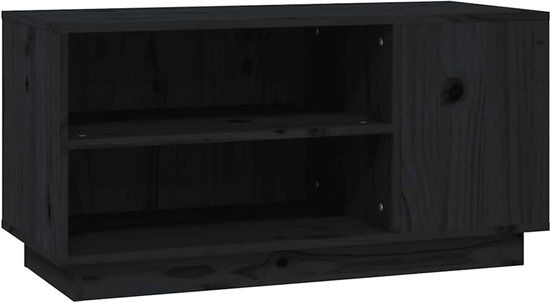vidaXL Tv-meubel 80x35x40,5 cm massief grenenhout zwart