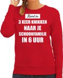Bellatio Decorations Shoppartners Bv Rode foute Kersttrui / sweater - Kerst is 3 keer knikken naar schoonfamilie - dames - Kerstkleding / Christmas outfit M