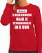 Bellatio Decorations Shoppartners Bv Rode foute Kersttrui / sweater - Kerst is 3 keer knikken naar schoonfamilie - dames - Kerstkleding / Christmas outfit M