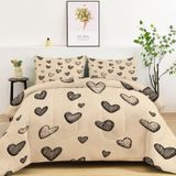 Romantisch dekbed 200 x 200 cm, beige, omkeerbaar