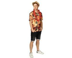 Tropische Hawaii shirt oranje heren - Maat 50 - Blouse