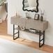 en.casa Table console Varberg 120x30x75 cm couleur béton clair et noir
