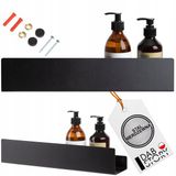 Merkloos Zwart Douchebord RVS 25cm Mat