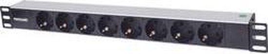 Intellinet 714037 19 inch Stekkerdoos voor patchkast 1.5 HE Geaarde contactdoos Zwart