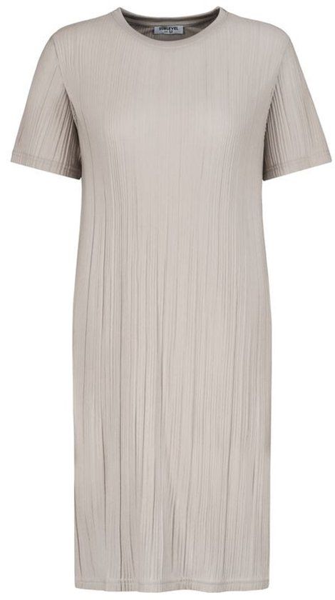 Sublevel Jersey Plissé Jurk Dames Midi-jurk - Beige - M