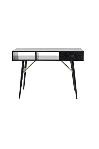 Venture Home Gold Desk - Black Veneer - Black Legs - Brass details