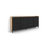 Buffet effet bois noir et chêne 207x35x91cm avec pieds