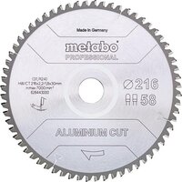 Metabo ALUMINIUM CUT PROFESSIONAL 628443000 Cirkelzaagblad 216 x 30 x 1.8 mm - 58 tanden