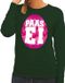 Bellatio Decorations Shoppartners Bv Groene Paas sweater met roze paasei - Pasen trui voor dames - Pasen kleding M