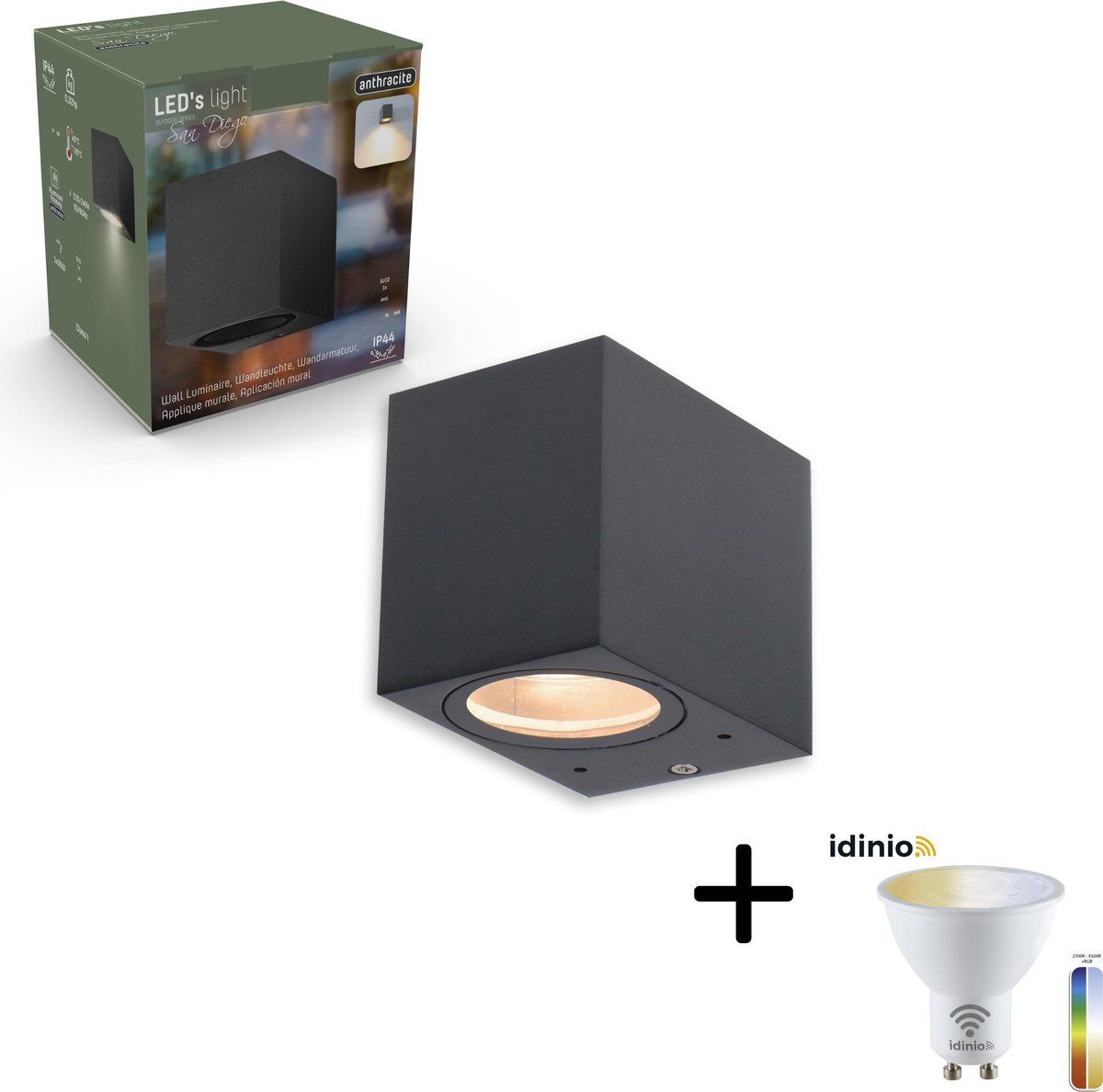 Proventa Ambiance WIFI LED Wandlamp - White & Color - Antraciet