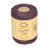 50M Everlasto 50M Spoelen - Single Twist Zacht Katoen Gekleurd Macrame Craft Twine 38/6 (4mm ongeveer) (Bruin)