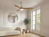 Vente-unique Ventilateur de plafond avec éclairage - B 122 cm - Bois de paulownia naturel - VENTOYA