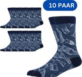 Tutti Footi 10 paar Sokken met drank, flessen & glazen - Grappige sokken voor heren/dames 39-43/43 voor Barkeeper, Vinoloog, Drankliefhebbers