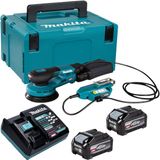 Makita BO 001 CGU201 accu-excentrische schuurmachine 40 V max. 125 mm 5,0 mm slaglengte borstelloos + 2x accu 4,0 Ah + oplader + Makpac