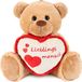 BRUBAKER Ours en peluche avec cœur rouge beige - Lieblingsmensch - 35 cm