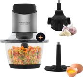 JAP Appliances Multi Chop + Uitbreidingspakket - Accessoire hachoir avec bol en verre 600ml - Broyeur à glace, économe à ail et batteur à œufs - Lavable au lave-vaisselle - 400W