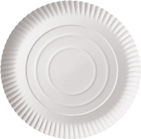 White label Conpax Pure wegwerpbord karton wit 26 cm (100 stuks)