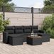 Maison Exclusive - Ensemble de meubles de jardin 7 pièces avec canapé et coussins, noir, en polyrotin