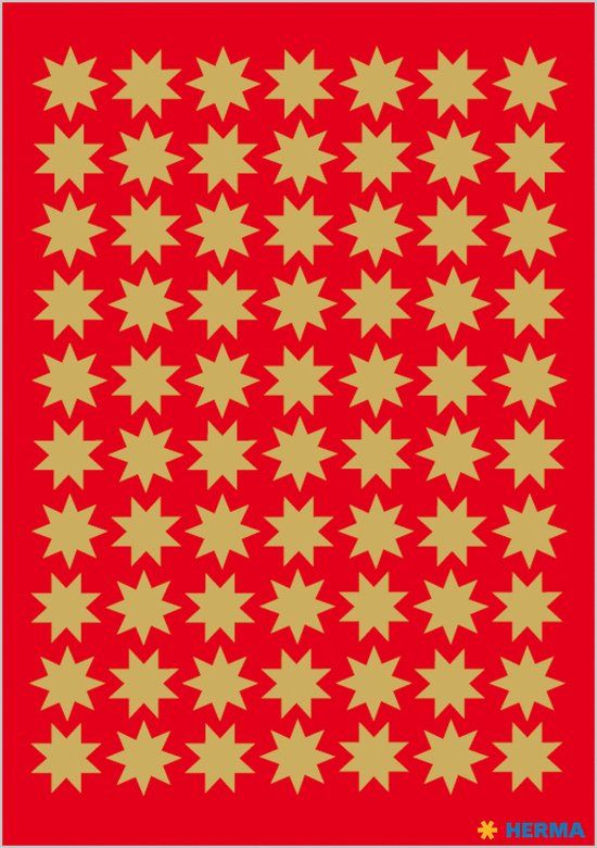 HERMA 3933 Stickers Décor Kerst 8-puntig, goud Ø 10 mm