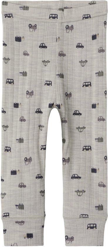 NAME IT Baby Leggings NBMWANG WOOL NEEDLE LONGJOHN NOOS - Nacreous Cloud - Gestreept - 100% Merinowol - Maat 80