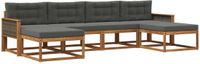 vidaXL Acacia Hout Bank Loungeset 6-Persoons Natuurlijk en Antraciet