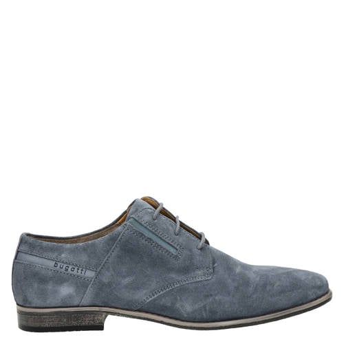Bugatti Arno suède veterschoenen blauw