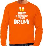 Bellatio Decorations Shoppartners Bv Koningsdag sweater good day to get drunk oranje - heren - Kingsday EK/ WK trui / outfit / kleding M