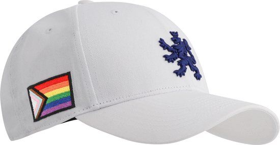 O.leo - Baseballpet - Wit - Blauwe Hollandse leeuw - Pride flag - Verstelbaar - Unisex