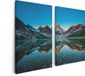 Artaza Canvas Schilderij Tweeluik Berg Assiniboine - 80x60 cm - Canvas Print