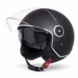 VINZ Helmets Tobia Scooterhelm / Motorhelm met Zonnevizier - Mat Zwart - M