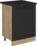 Vicco R-Line meuble bas de cuisine, anthracite campagne/chêne doré, 60 cm avec 1 porte plan de travail anthracite