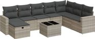 Maison Exclusive - Ensemble de meubles de jardin 9 pièces avec canapé et coussins, gris clair, en polyrotin