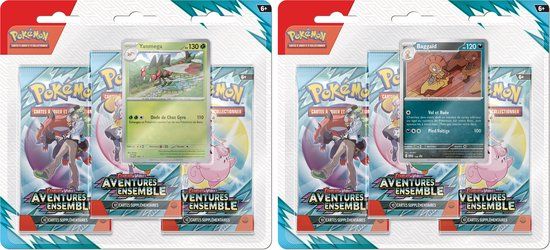 Pokemon Pokémon JCC - Écarlate et Violet - Pack Blister de 3 Boosters EV09 Aventures Ensemble Baggaïd ou Yanmega (1 Booster aléatoire) - FR