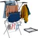 Merkloos Relaxdays wasrek, inklapbaar, 138x63,5x50 cm, met houders voor kledinghangers, staand