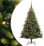 vidaXL Kunstkerstboom met scharnier 150 leds groen 120 cm pvc en pe