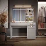 Vicco Kaptafel Adela Wit 115 cm met LED-spiegel