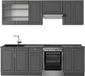 Vicco Fame-Line Unité de cuisine complète – 240 cm, WB Antracite Anthrazit-Gold Landhaus