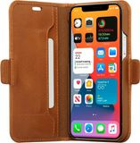 D. Bramante D. Bramante slim wallet bookcover Copenhagen - tan - for Apple iPhone 12/12 Pro
