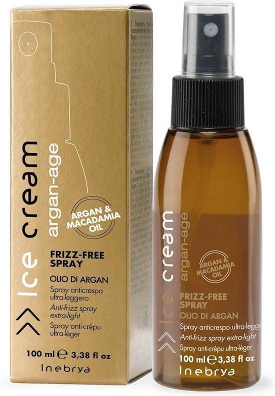 Inebrya - Ice Cream Argan-Age Frizz-Free Spray Anti-Frizz 100ml - Fris - Vrouwen